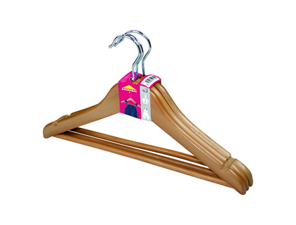 3 perchas de madera infantil